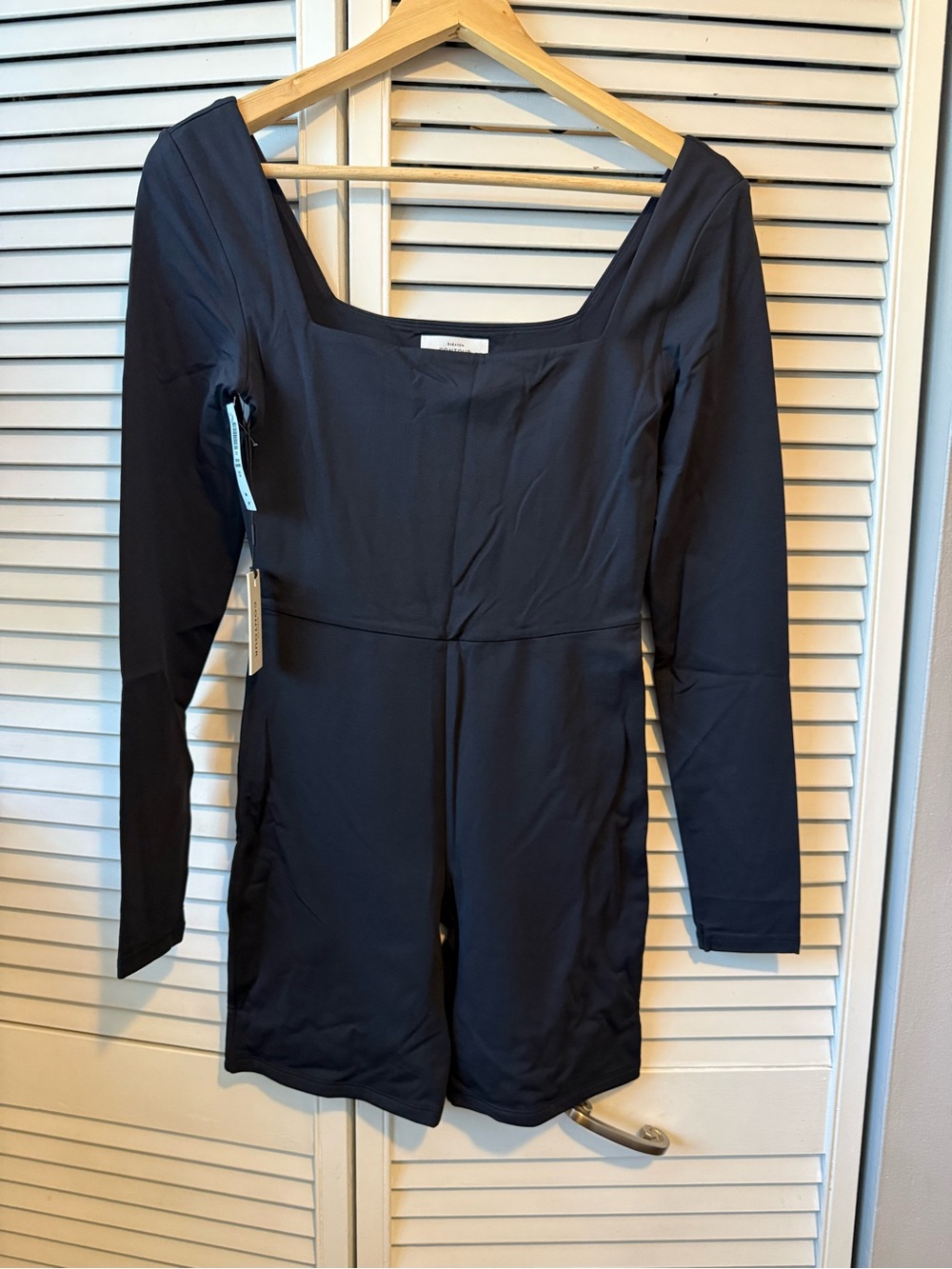Babaton Long-Sleeve Square-Neck Jumpsuit Romper
